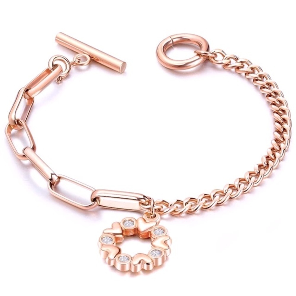 Two chained Bracelet in Rose Gold